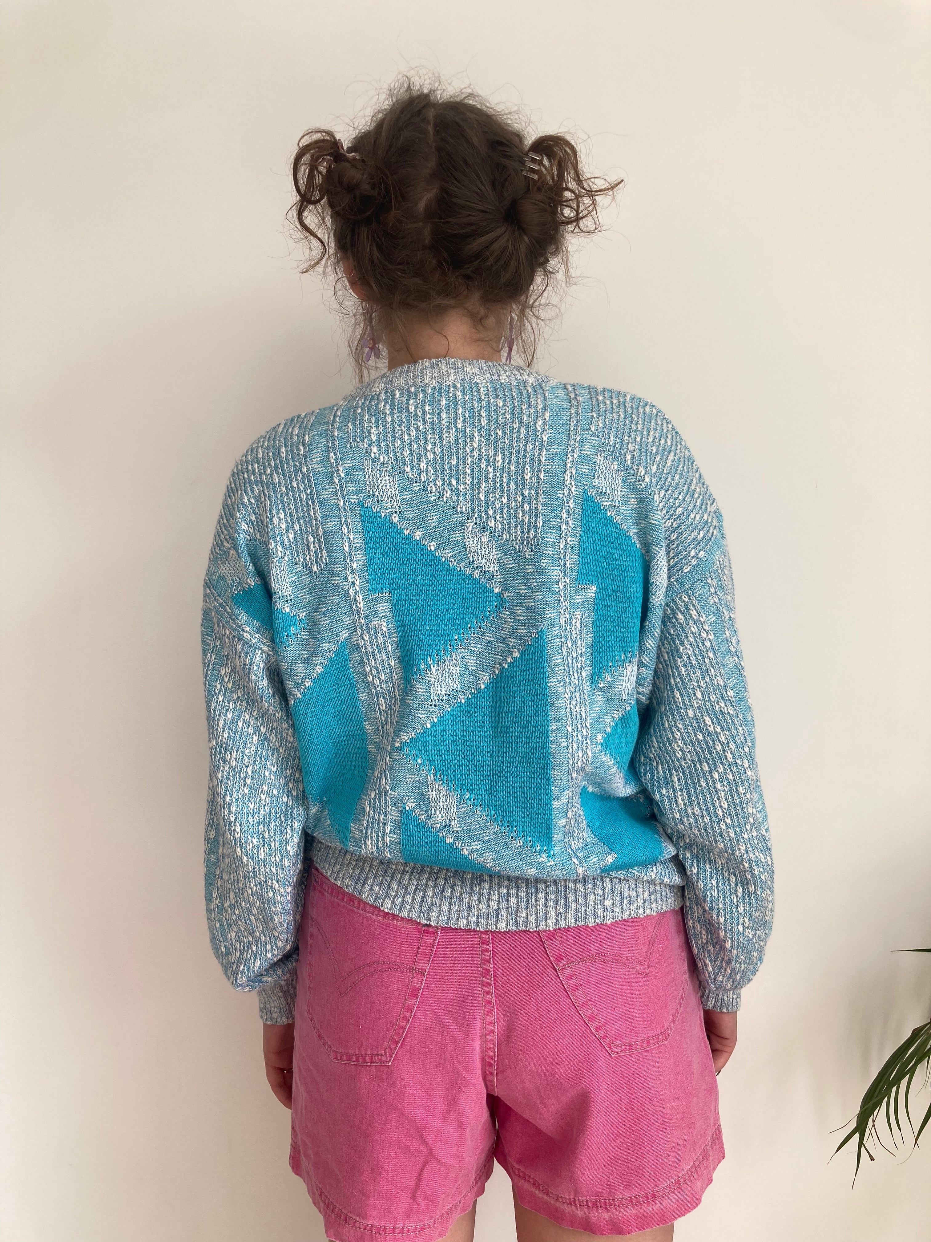 Blue Triangle Design Knit (L)