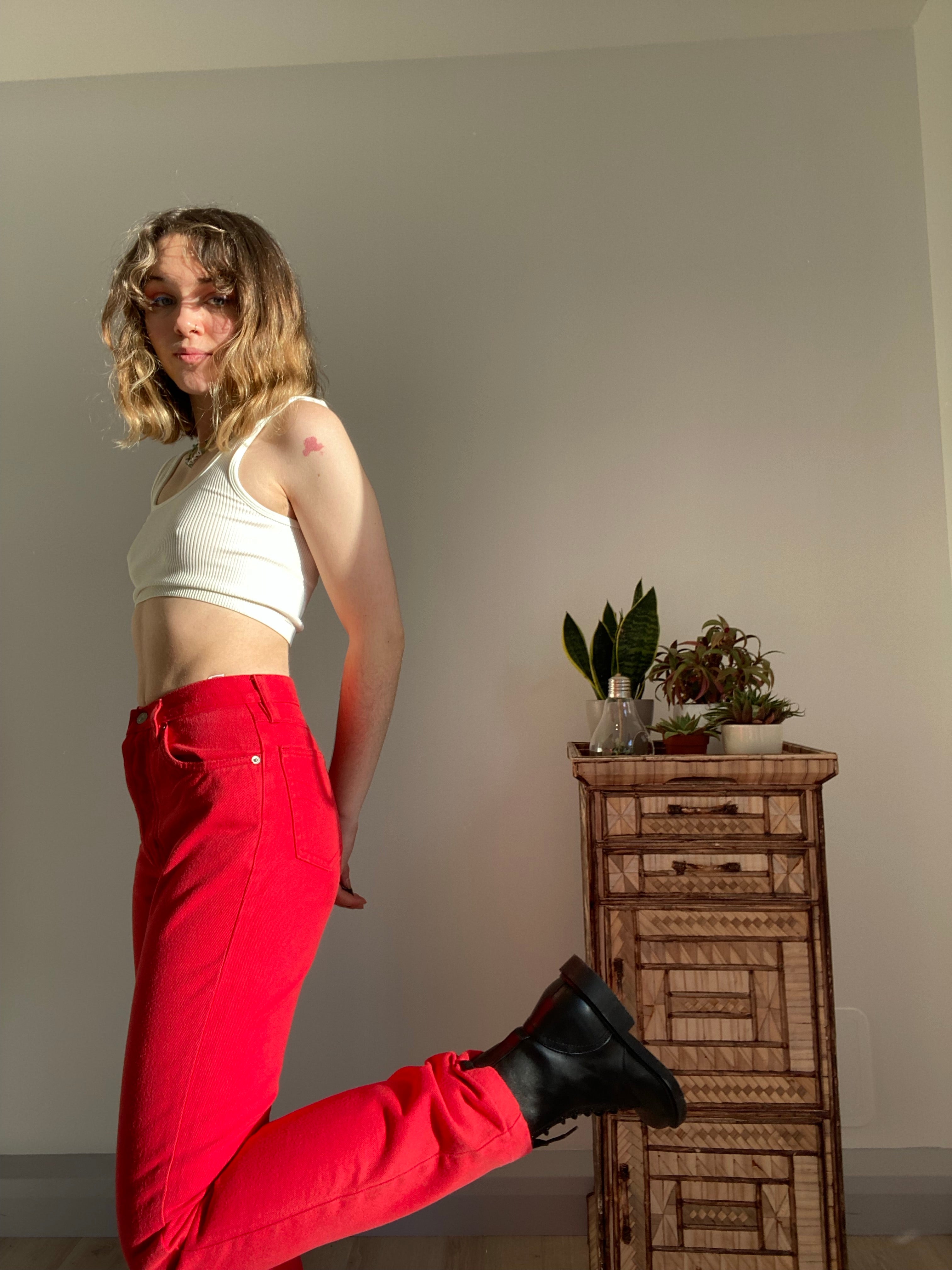 Vintage Red Jeans