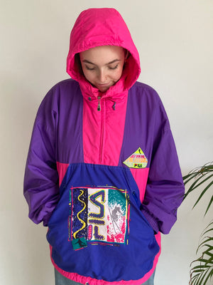 hot pink purple ski jacket hooded