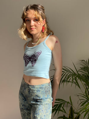 unique patterned snake skin trousers