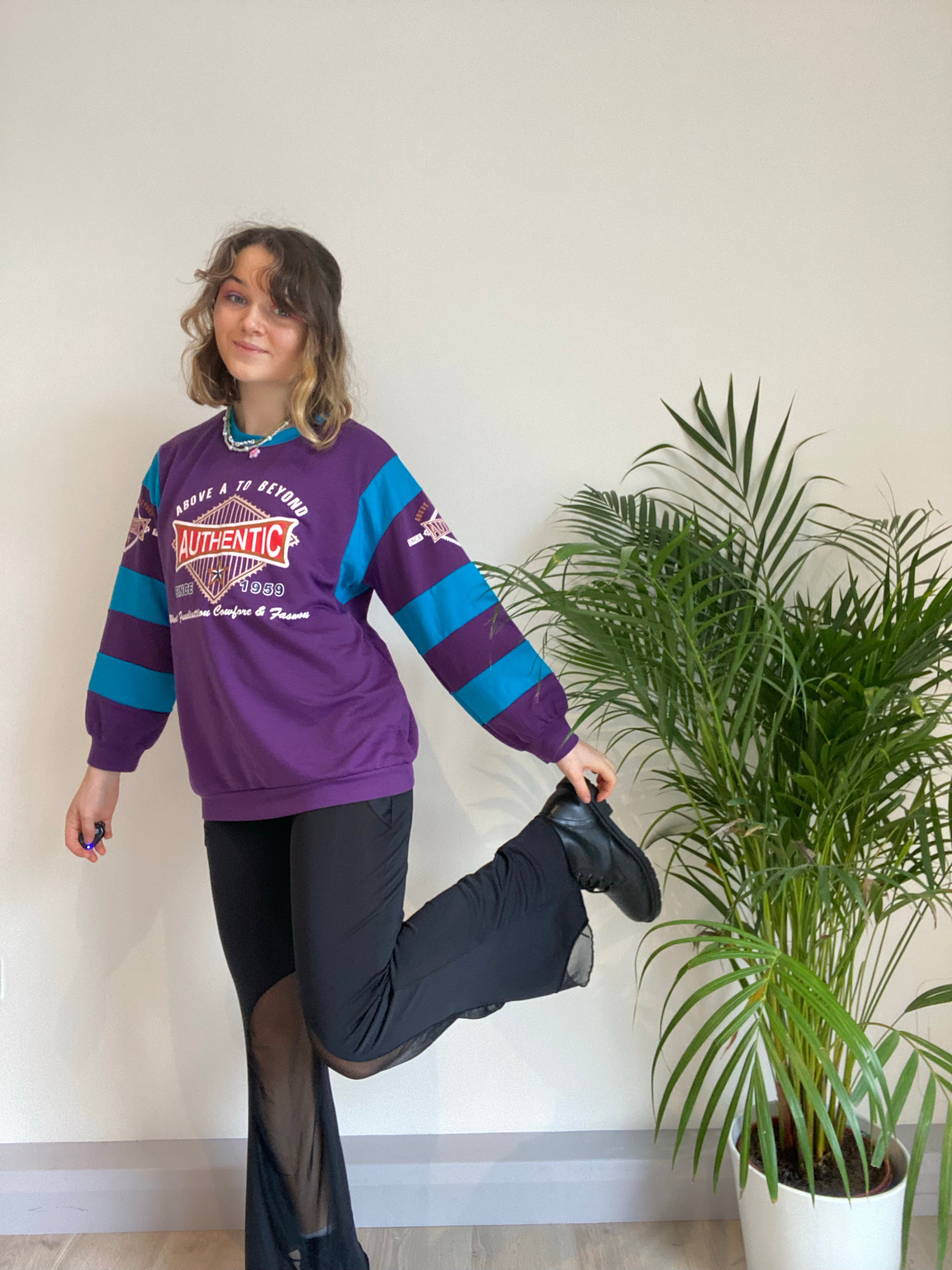 Purple and Blue Stripe Sweater