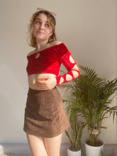 Vintage Brown Suede Skirt (XS)