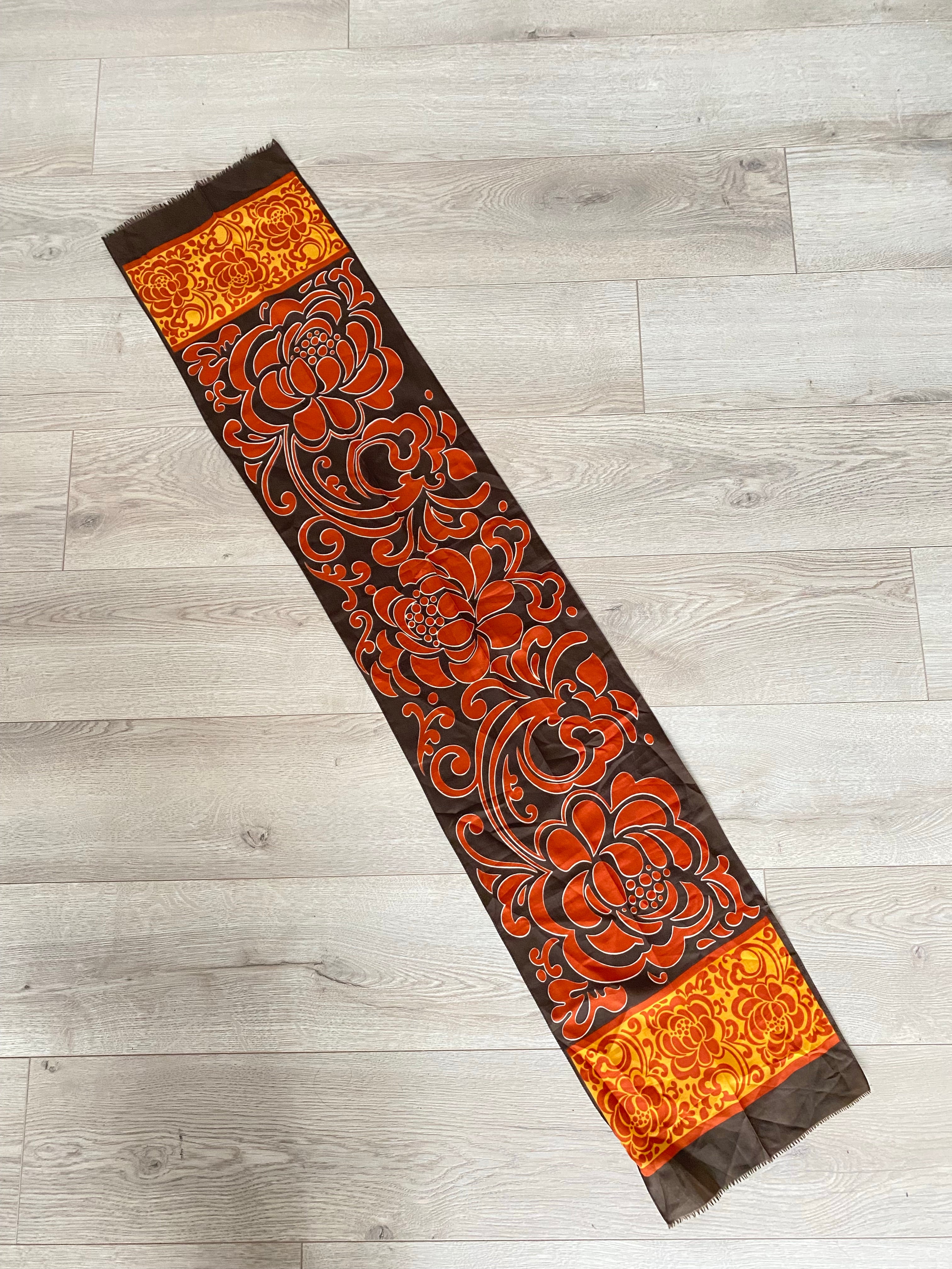 Vintage Patterned Silk Scarf