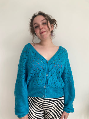 sky blue vintage vneck cardigan