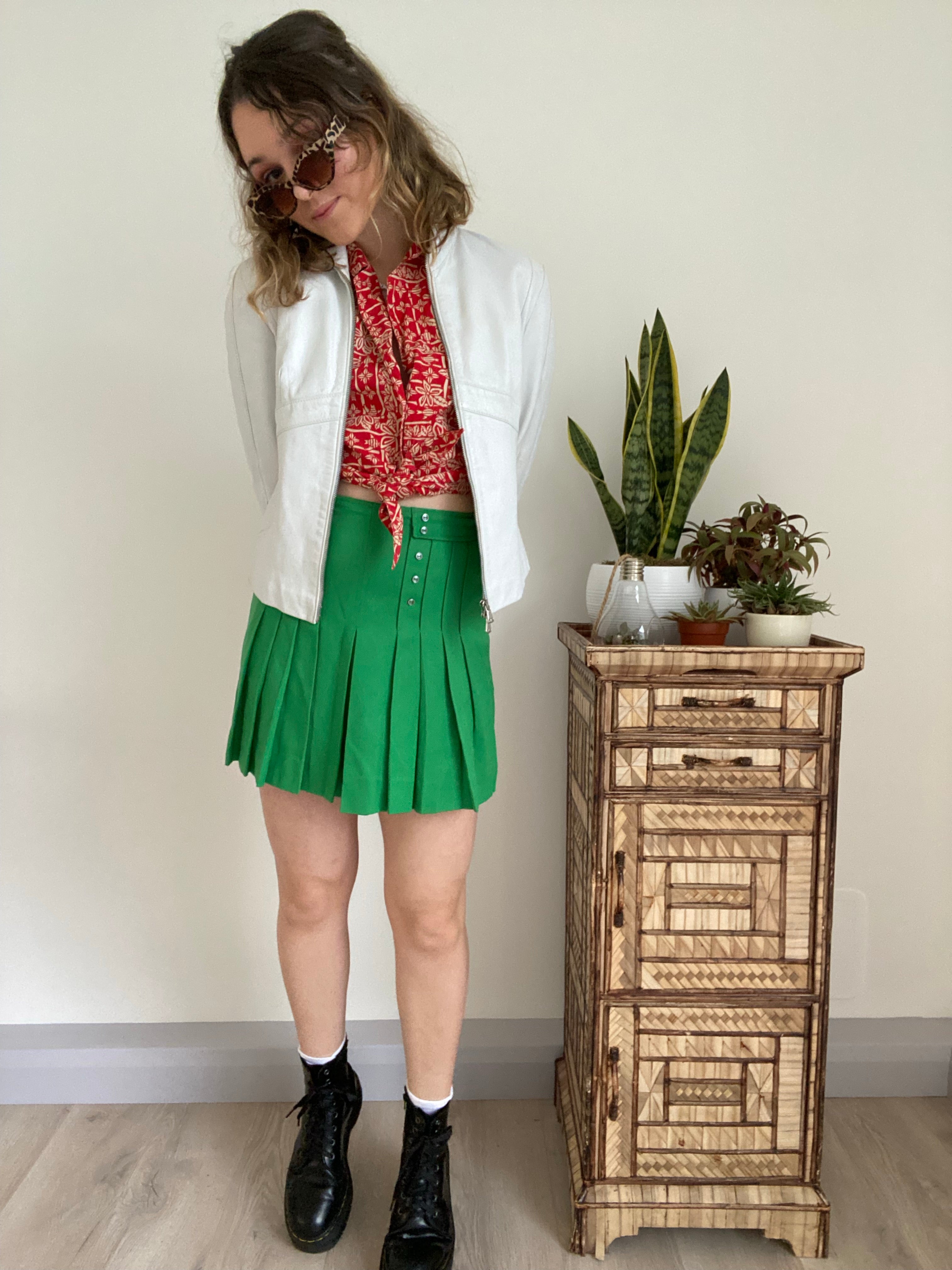 white leather jacket