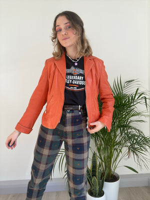 orange leather jacket