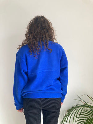 royal ultramarine blue buttonup fleece