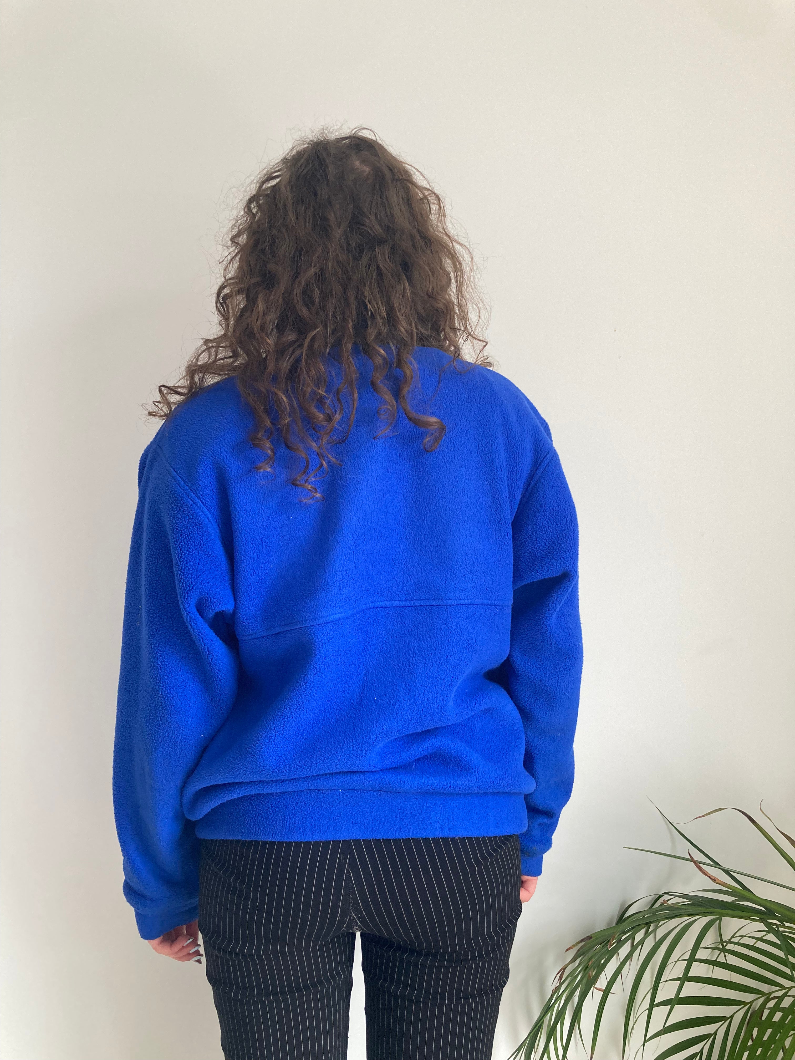 royal ultramarine blue buttonup fleece