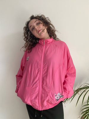 vintage pink flower shell jacket