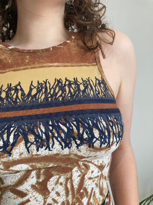 brown sleeveless y2k top