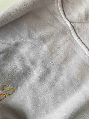 white rainbow text embroidered levis hoodie