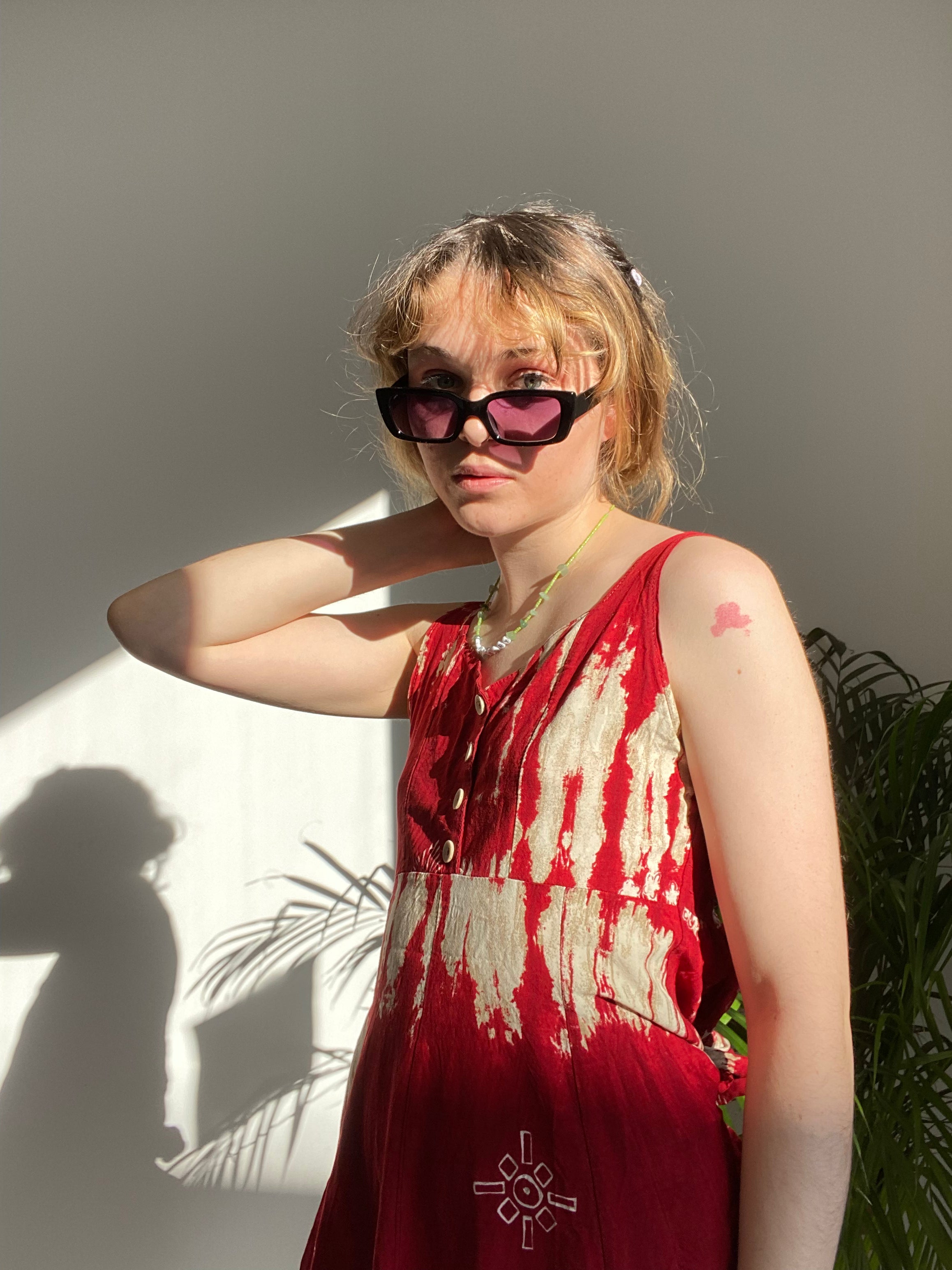 Rectangular Purple Lens Sunglasses