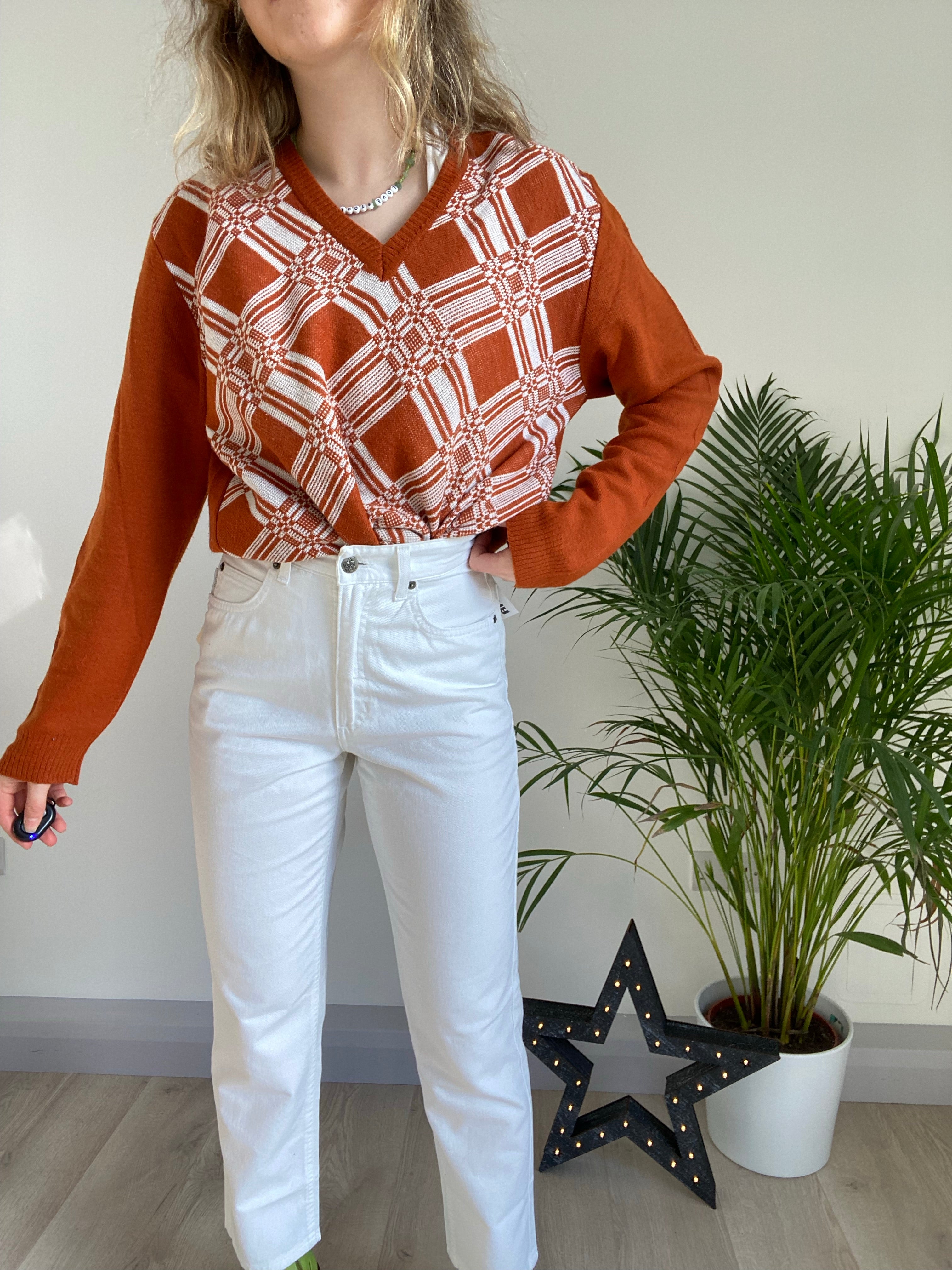 Vintage White High Waisted Jeans (S)