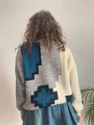 chunky grey knit jumper