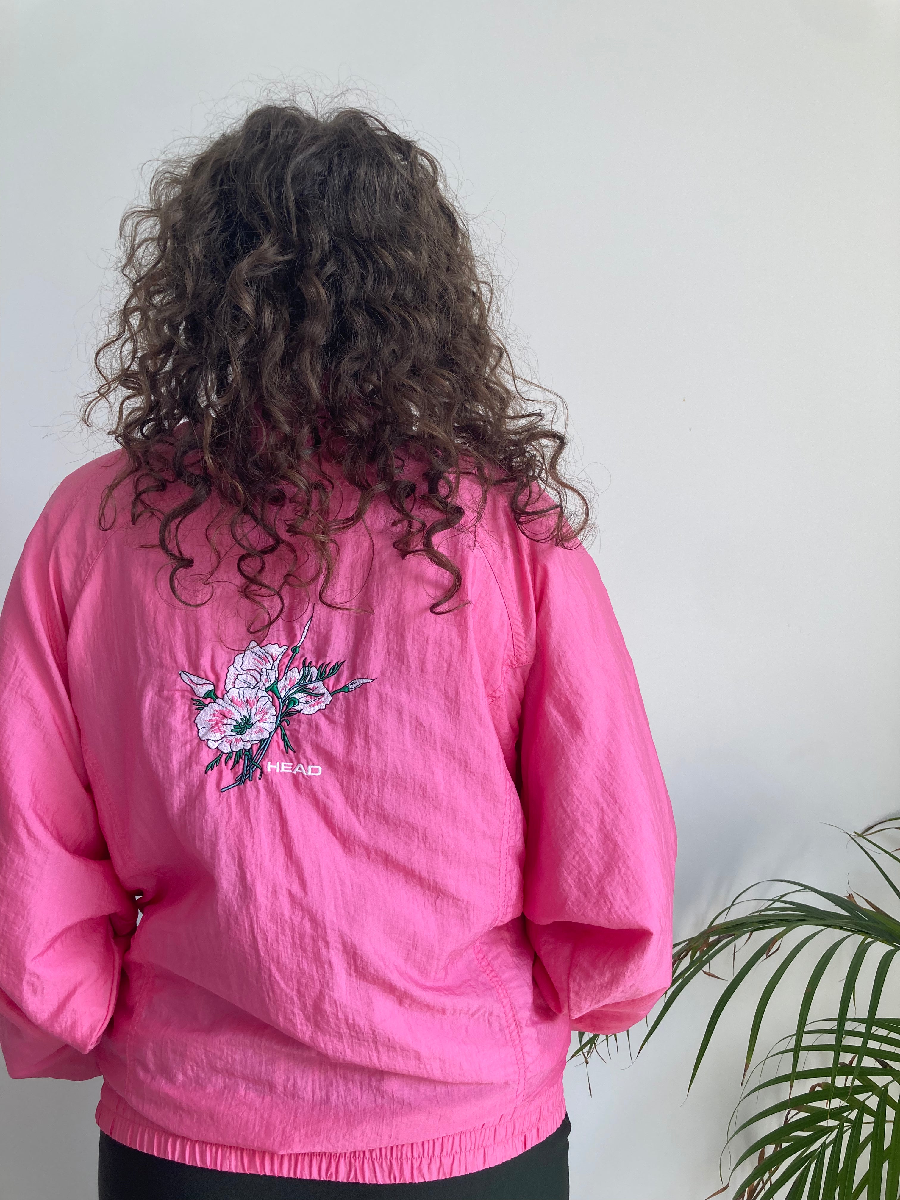 vintage pink flower shell jacket