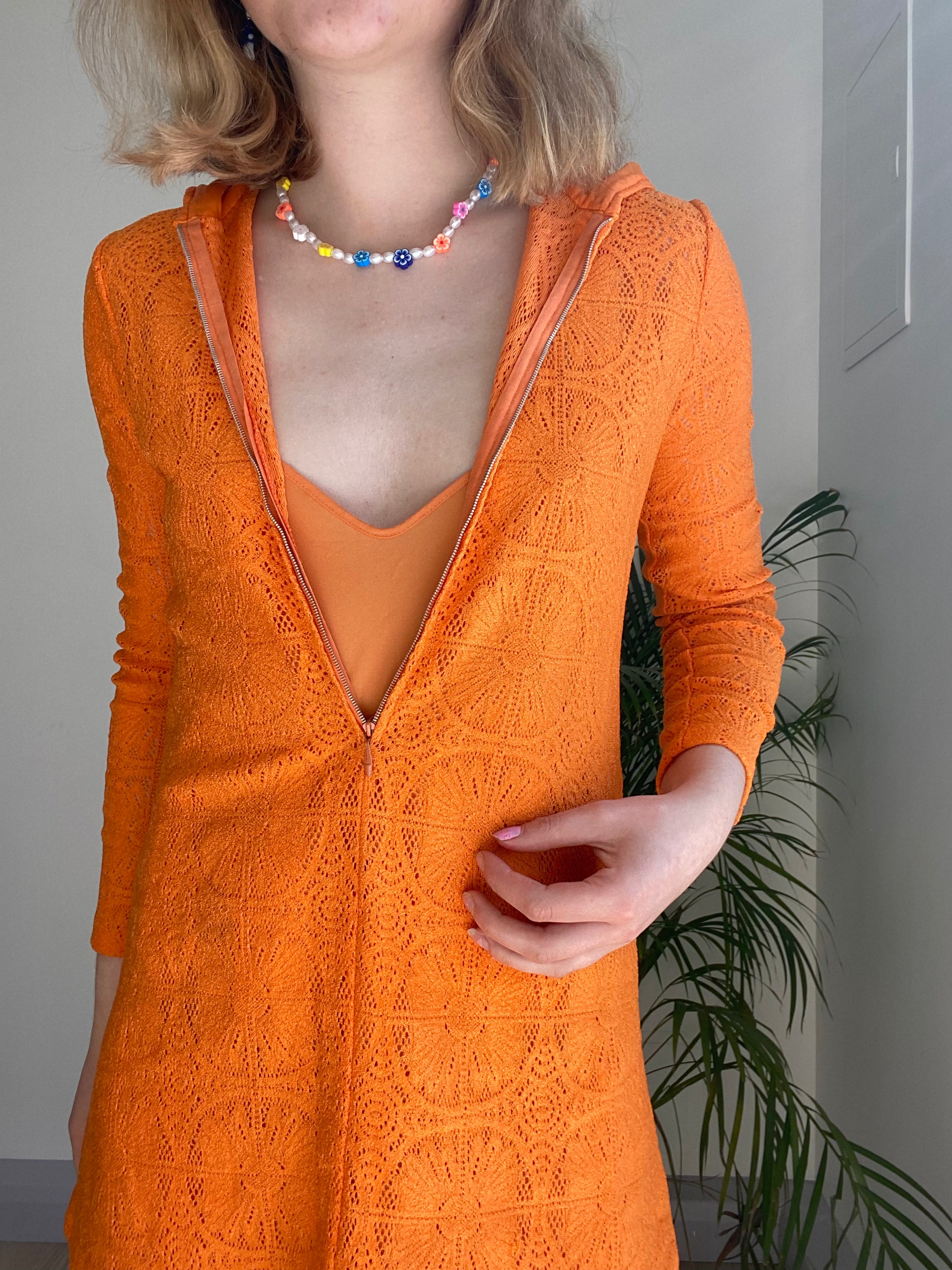 Petite Vintage Orange Dress