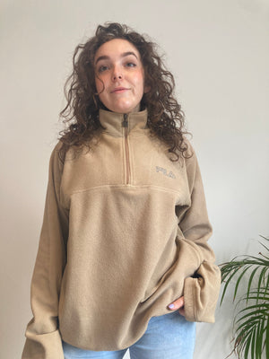 tan fila halfzip fleece