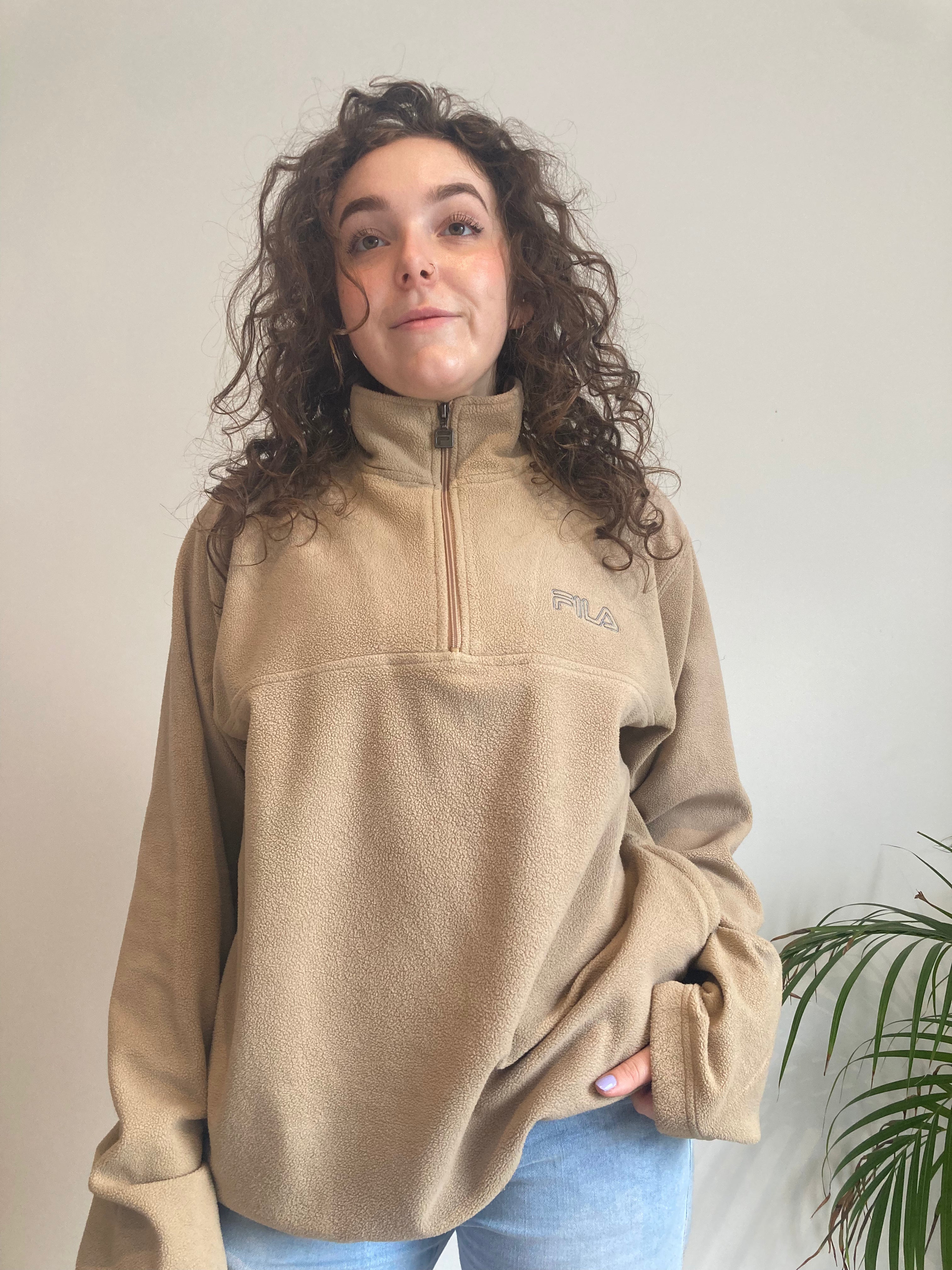 tan fila halfzip fleece