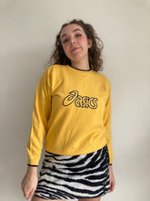 vintage yellow asics sweatshirt 