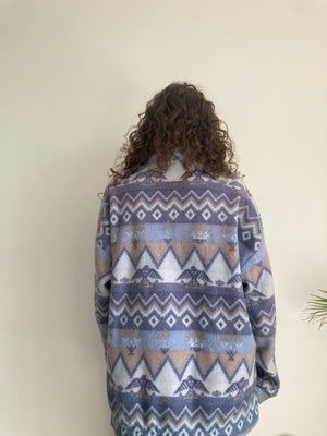 vintage grey eagle design Halfzip fleece