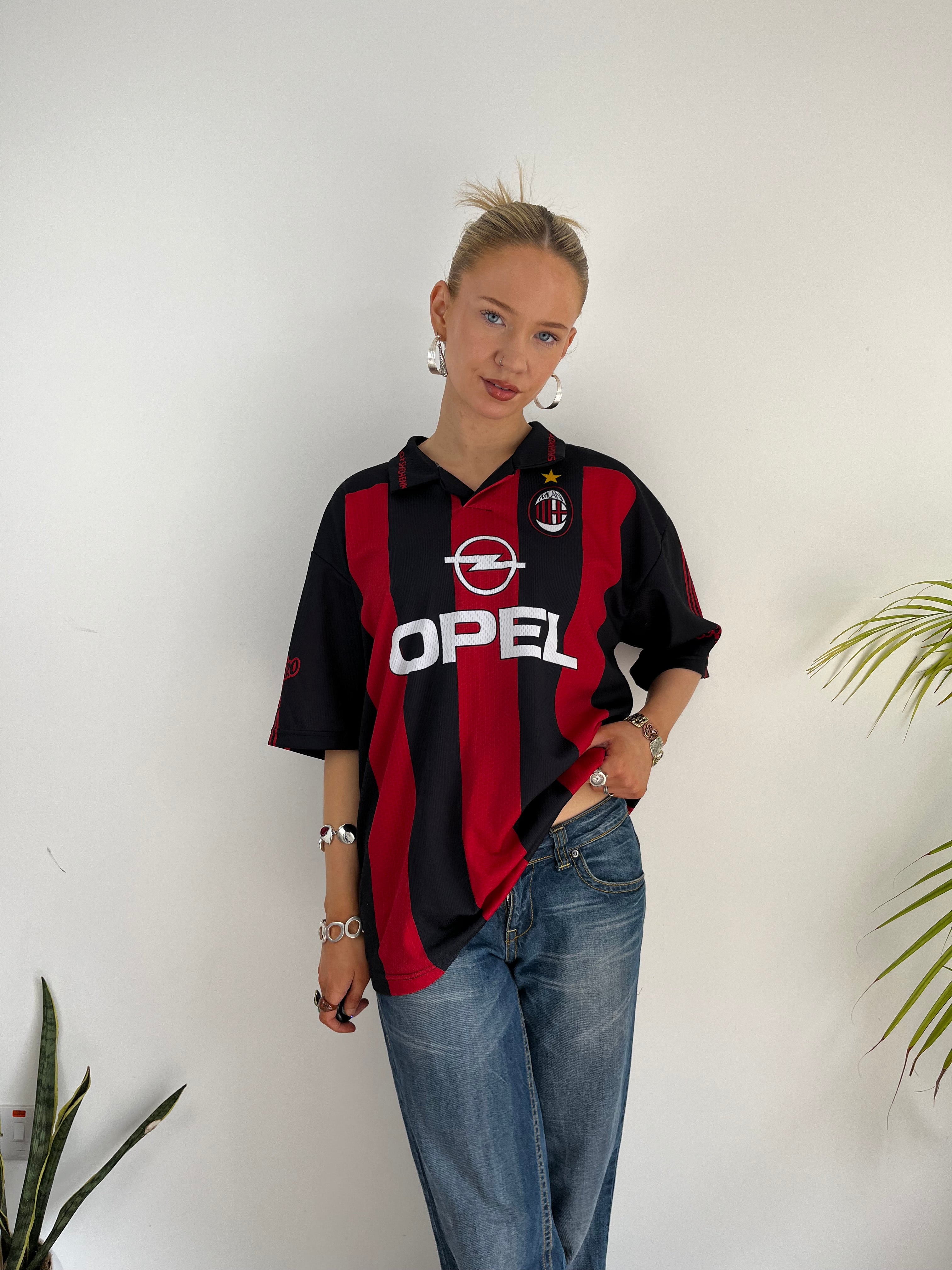 Vintage red black football jersey 