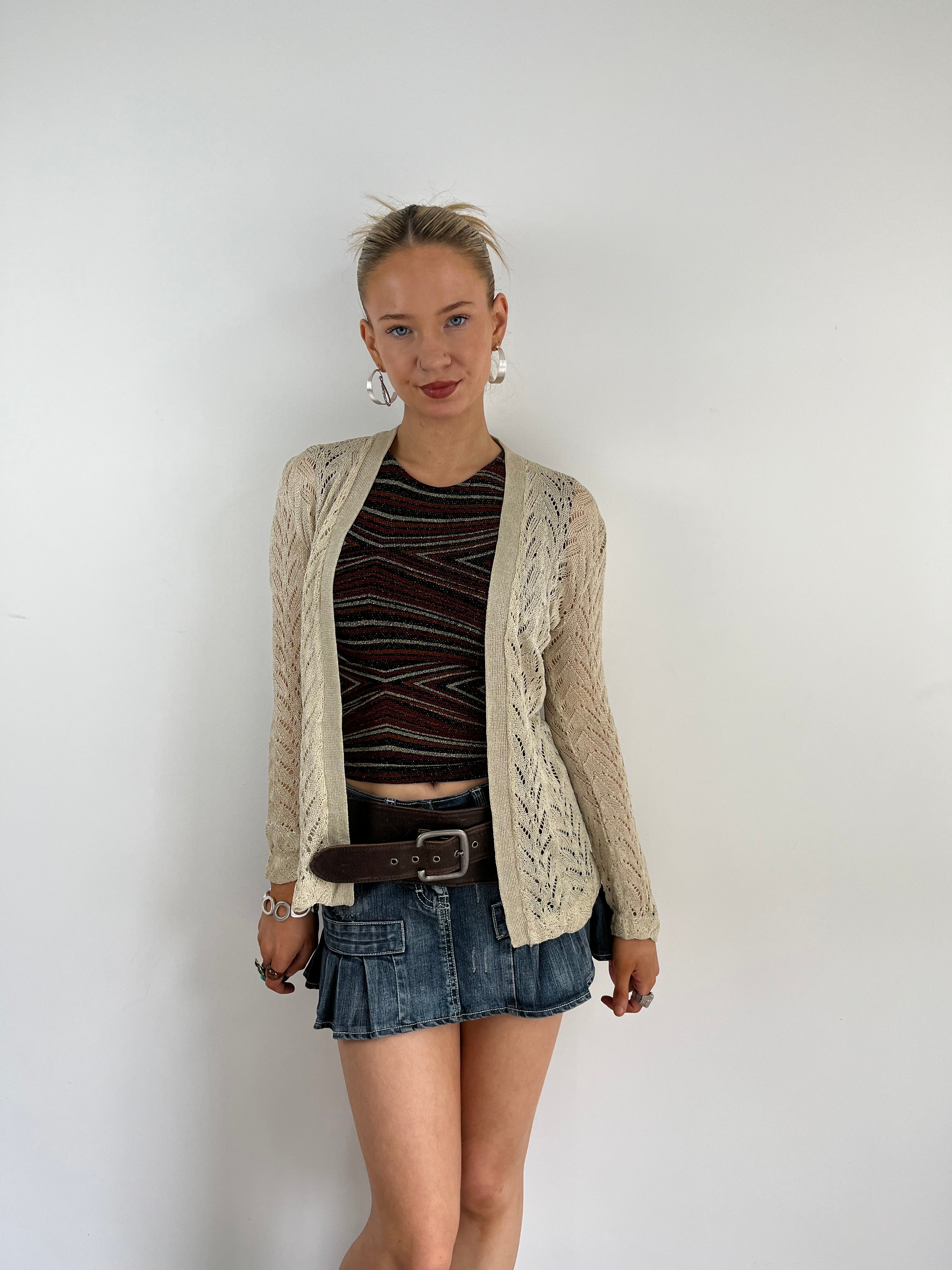 Vintage Y2K crochet top cardigan 