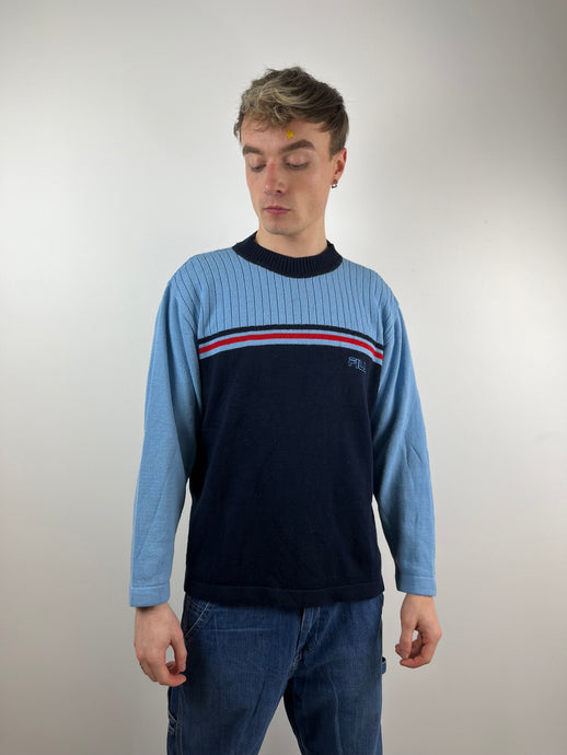 Vintage blue Fila knit jumper