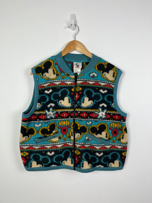 Vintage multicoloured mickey louse fleece gilet 
