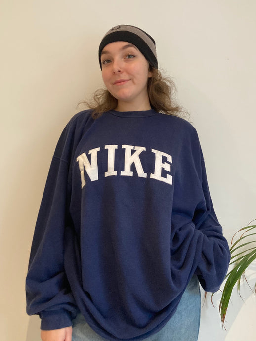 Vintage navy Nike spellout sweatshirt