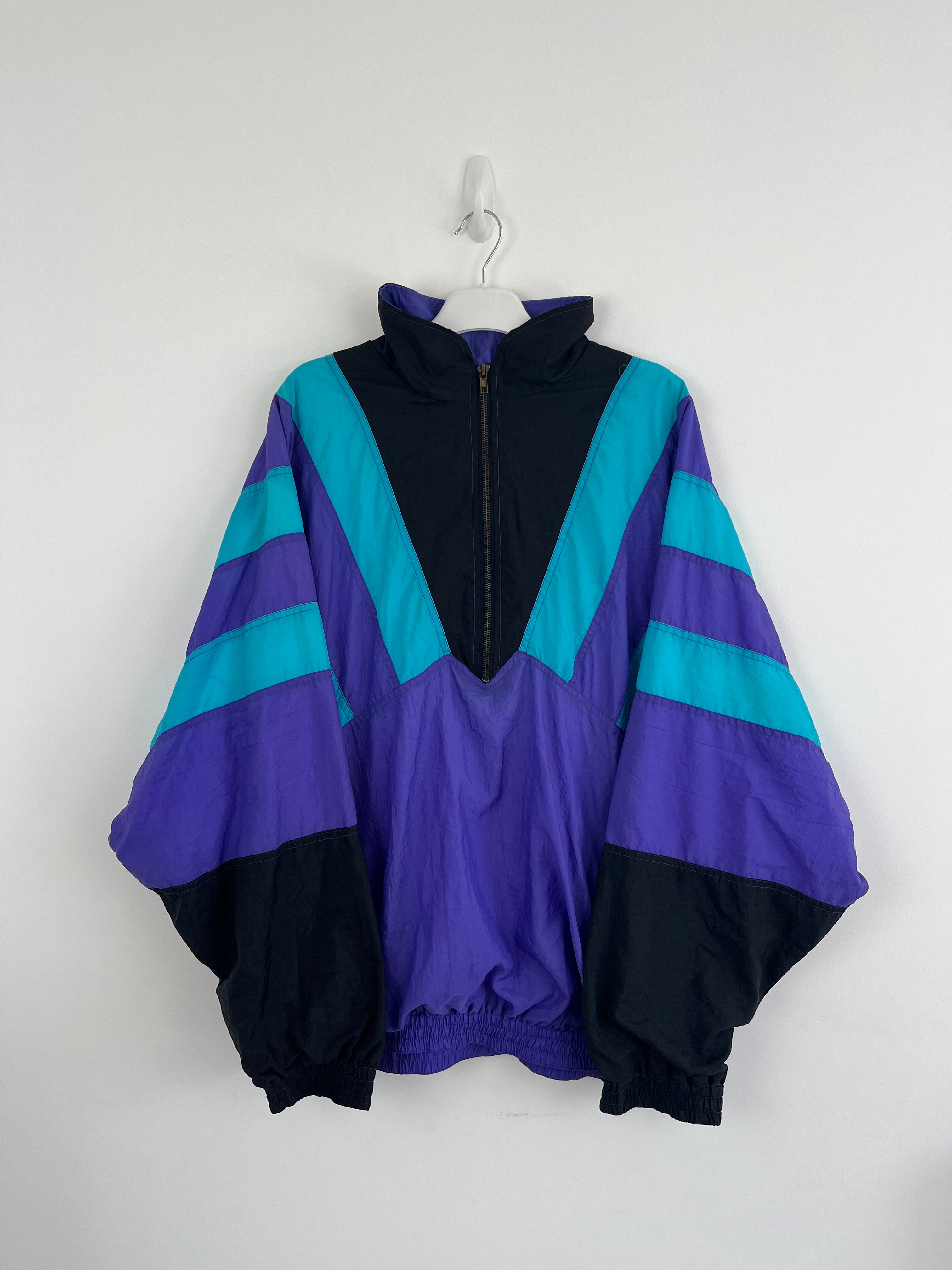 Vintage purple striped rave jacket shell sports