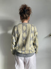 vintage yellow grey roundneck knit jumper