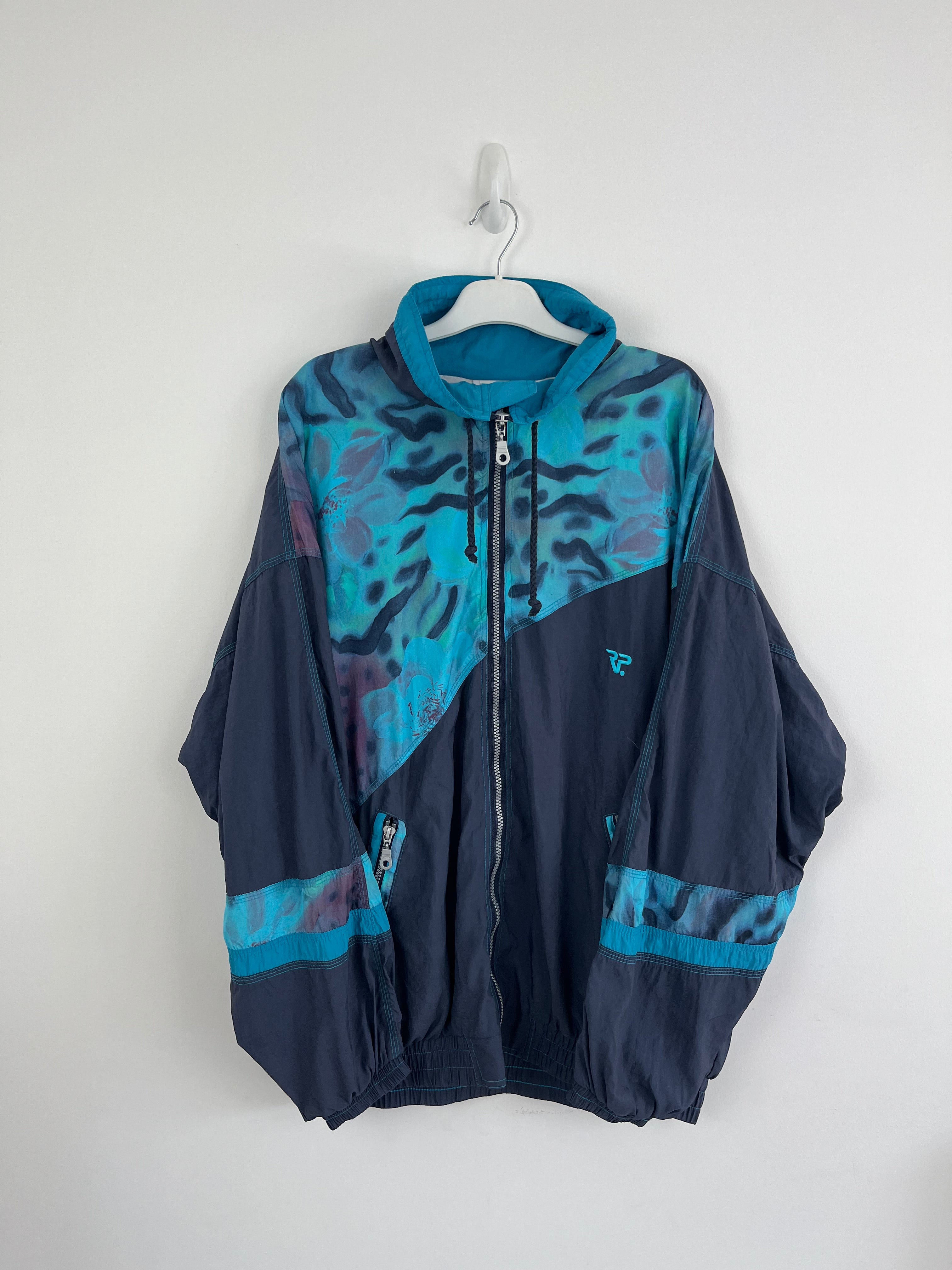 Vintage navy blue sports shell jacket 