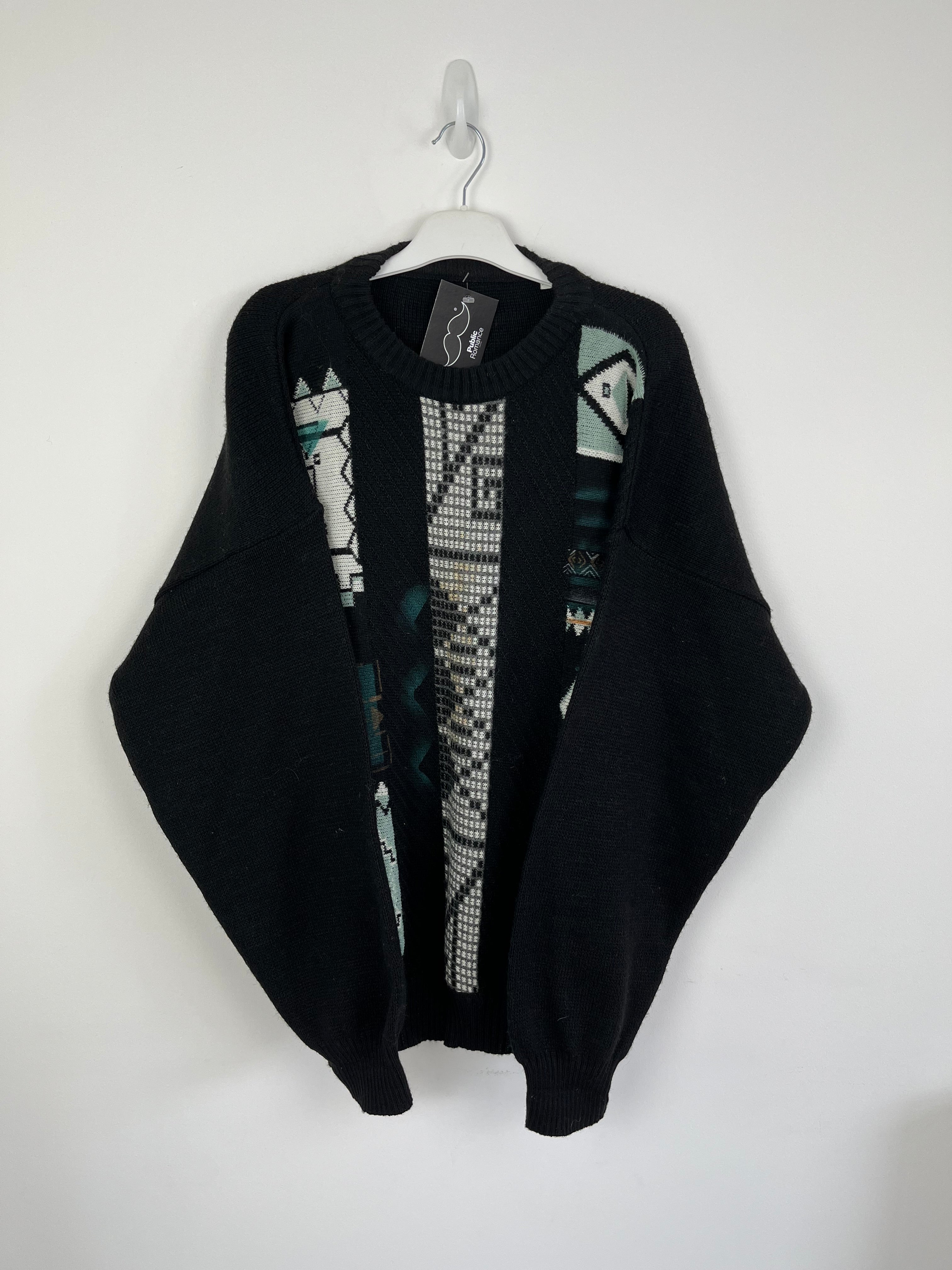 Vintage black mosaic knit 
