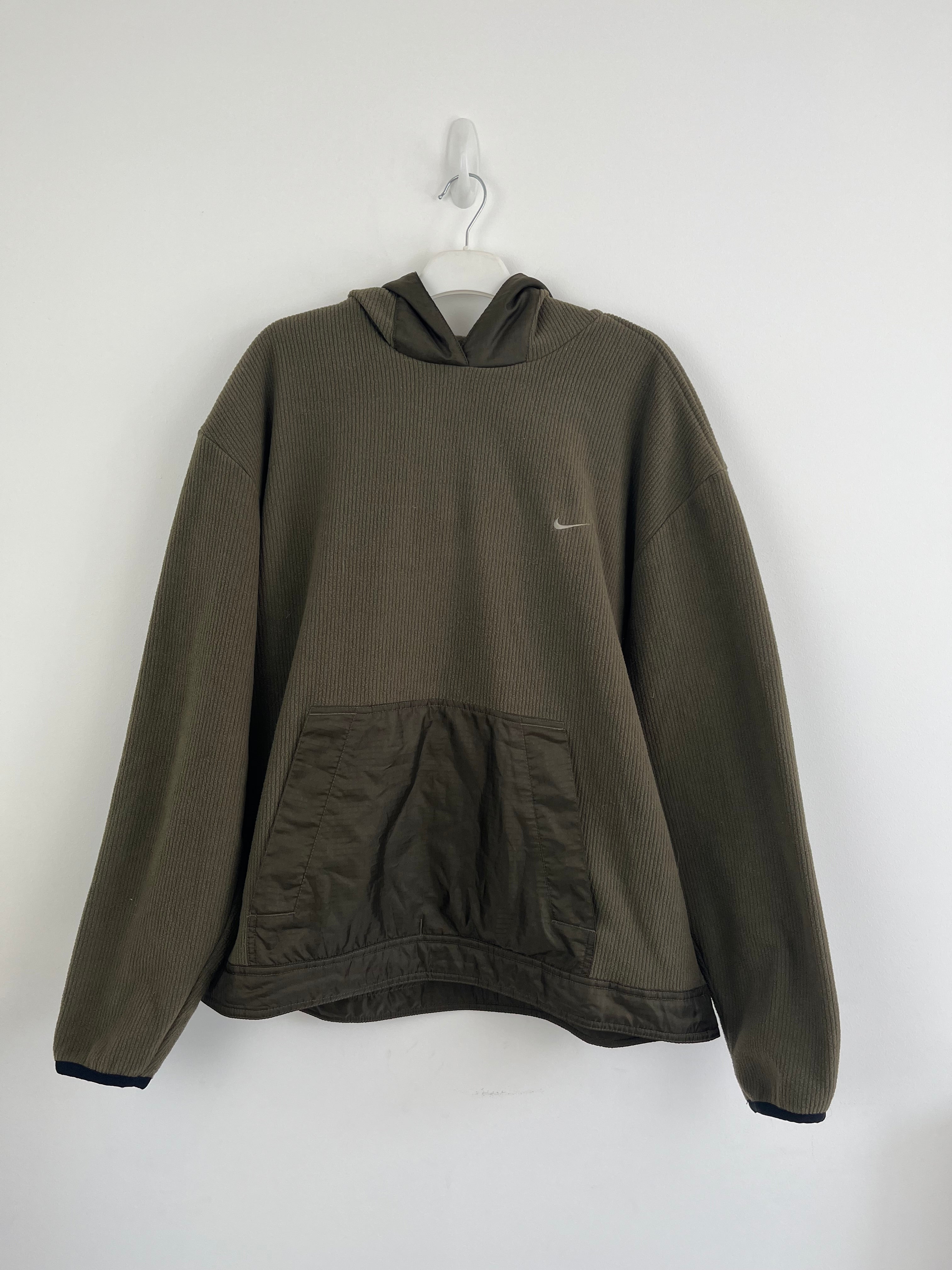 Vintage waffle hooded fleece Nike khaki 