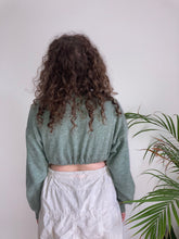 vintage green remade cropped knit jumper