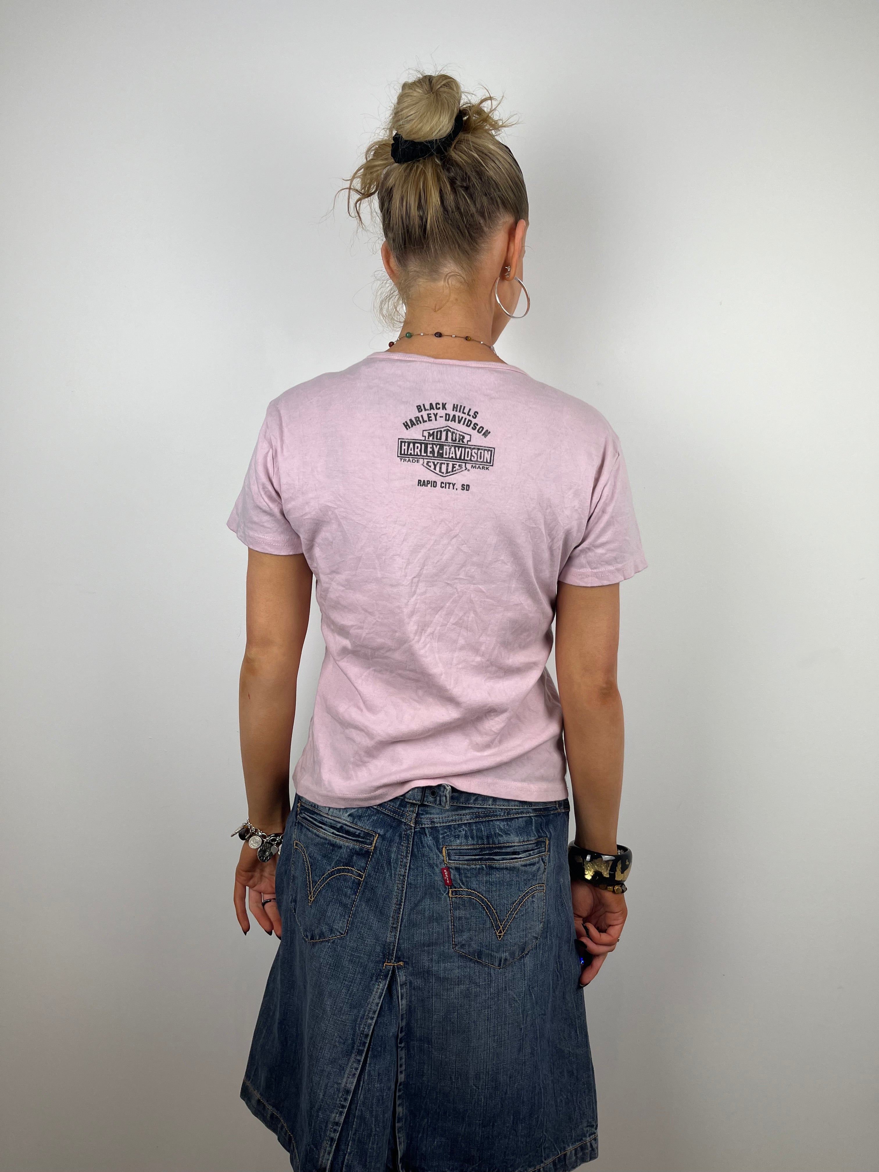 Vintage Pink Harley Davidson Top (S)