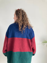 vintage colour block stripe fleece 