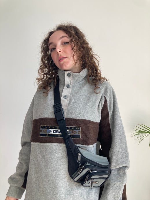 vintage grey zipup bumbag