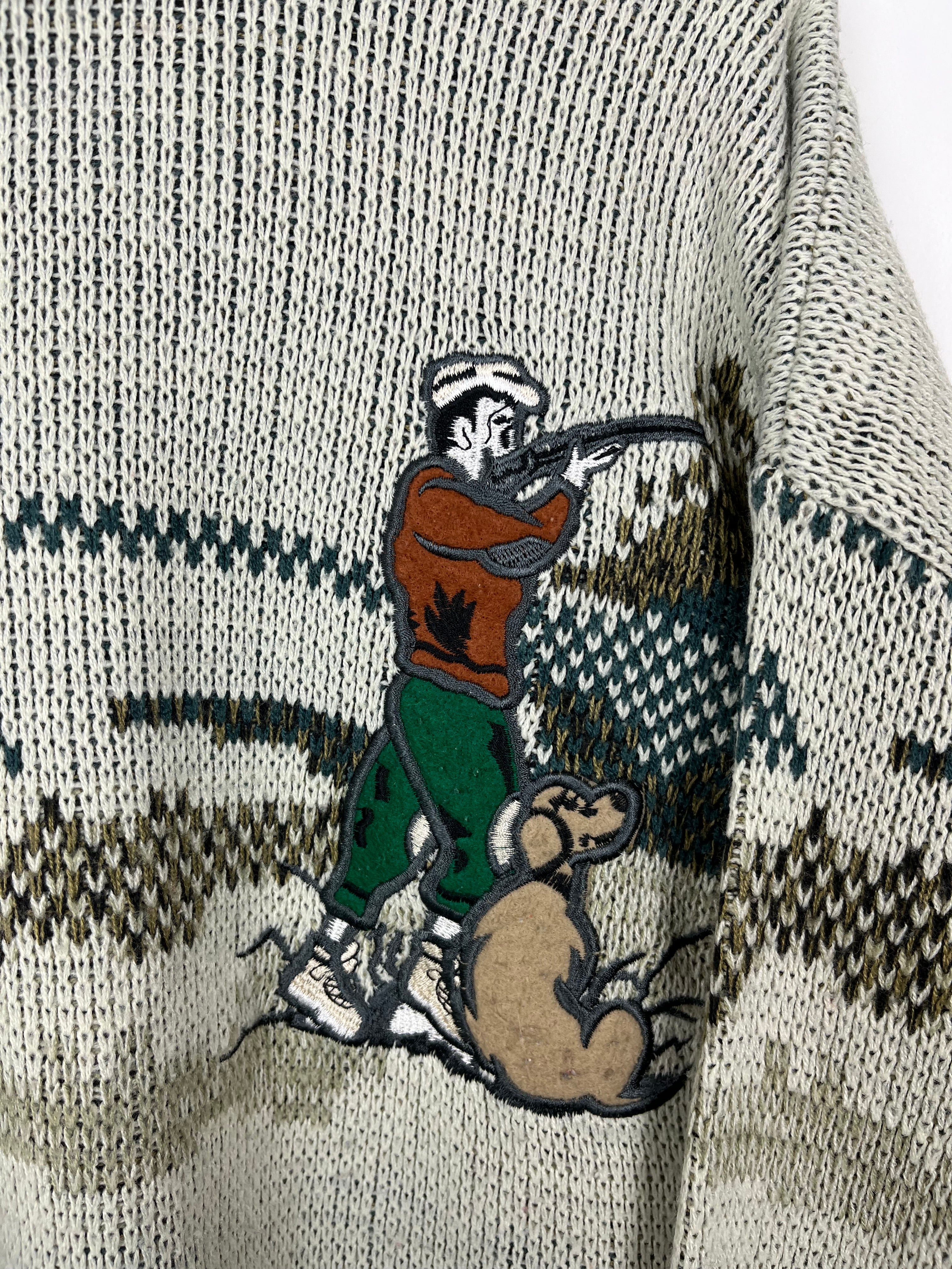 Vintage Hunting Embroidery Knit (L)