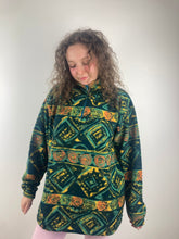 Vintage green patterned fleece