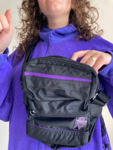 vintage purple and black crossbody bag