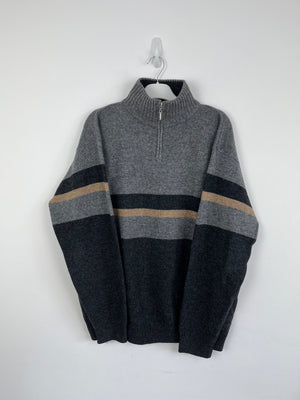 Vintage grey quarter zip knit 