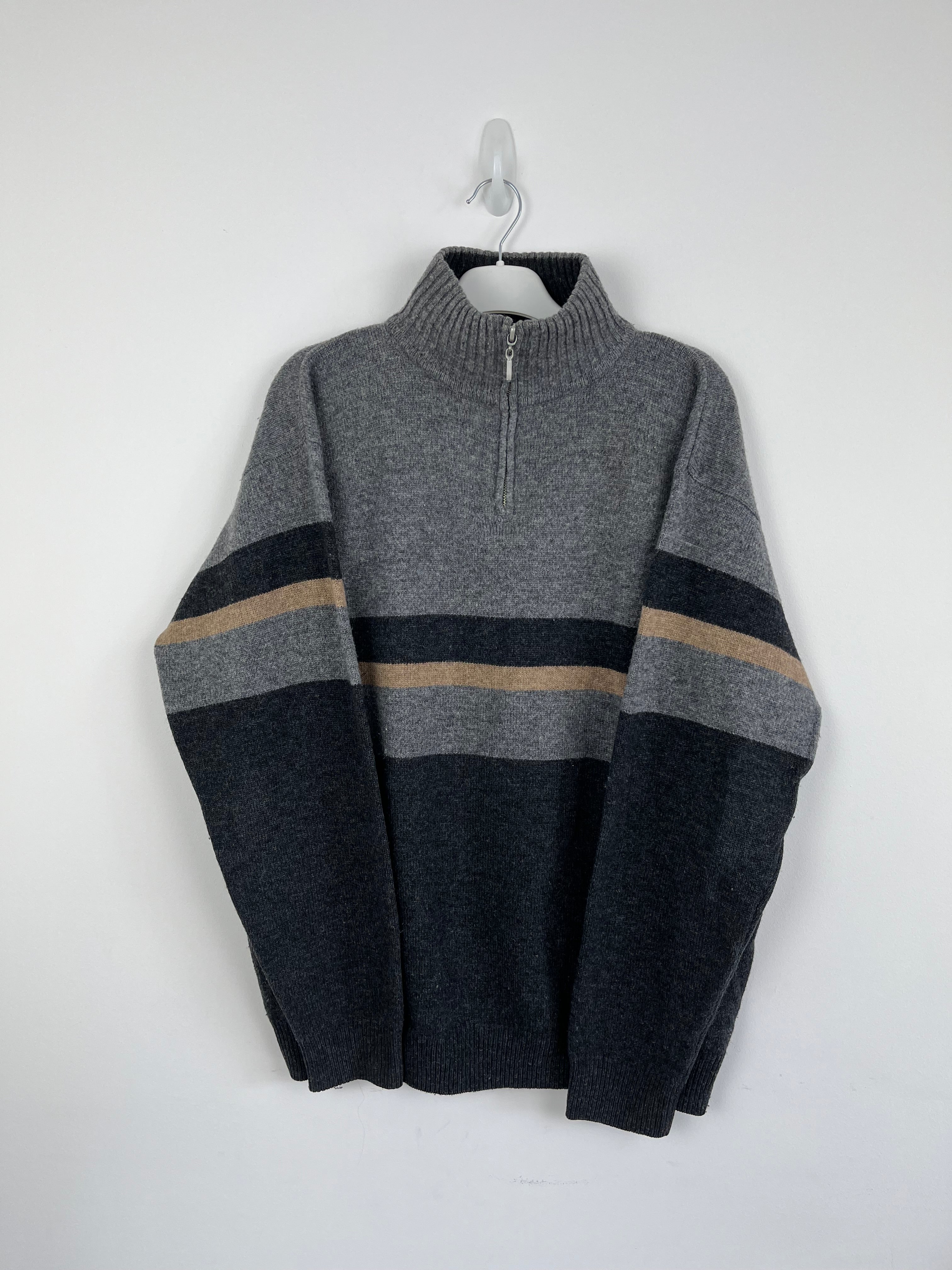 Vintage grey quarter zip knit 