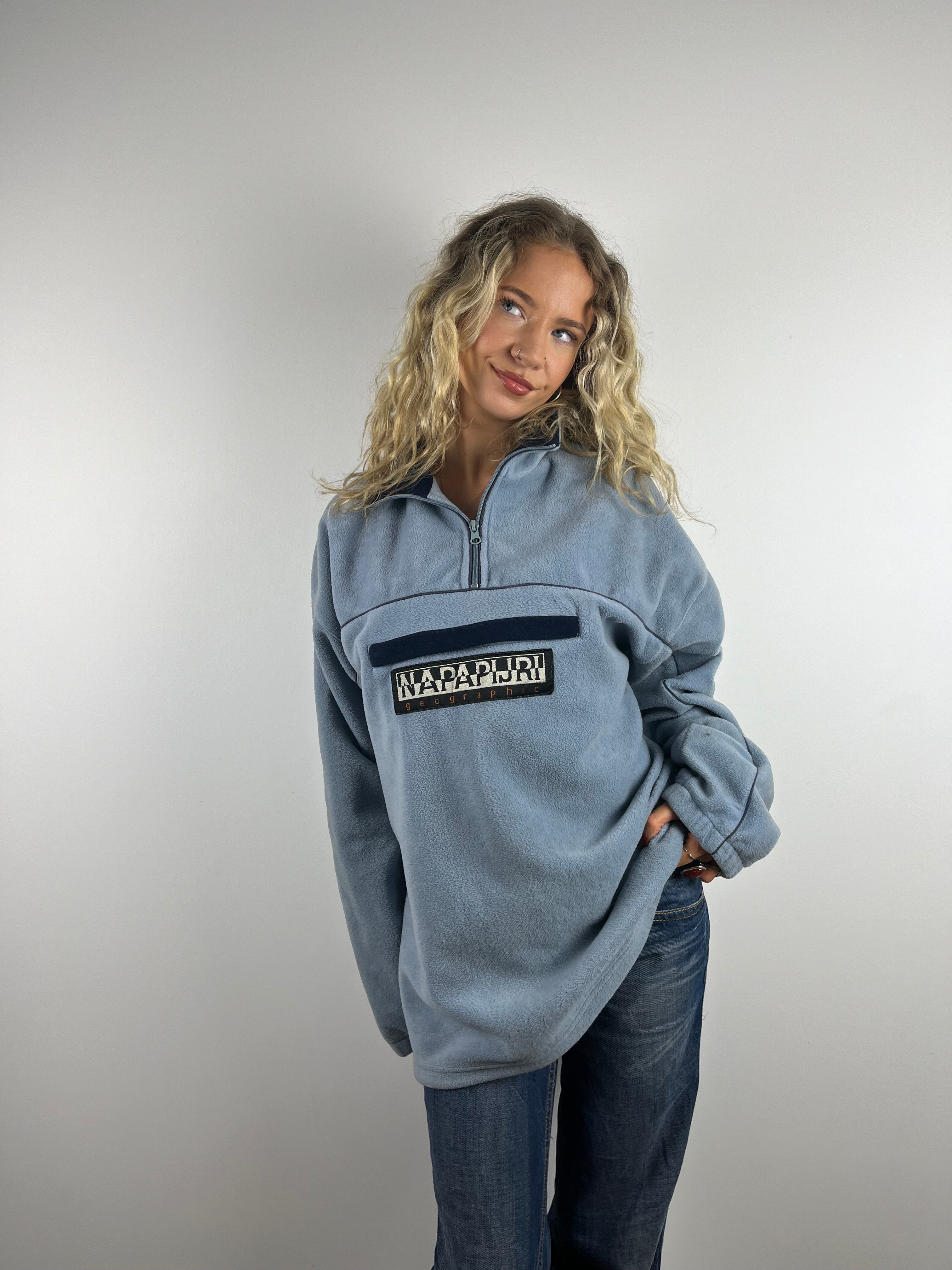 Vintage baby blue napa winter ski fleece 