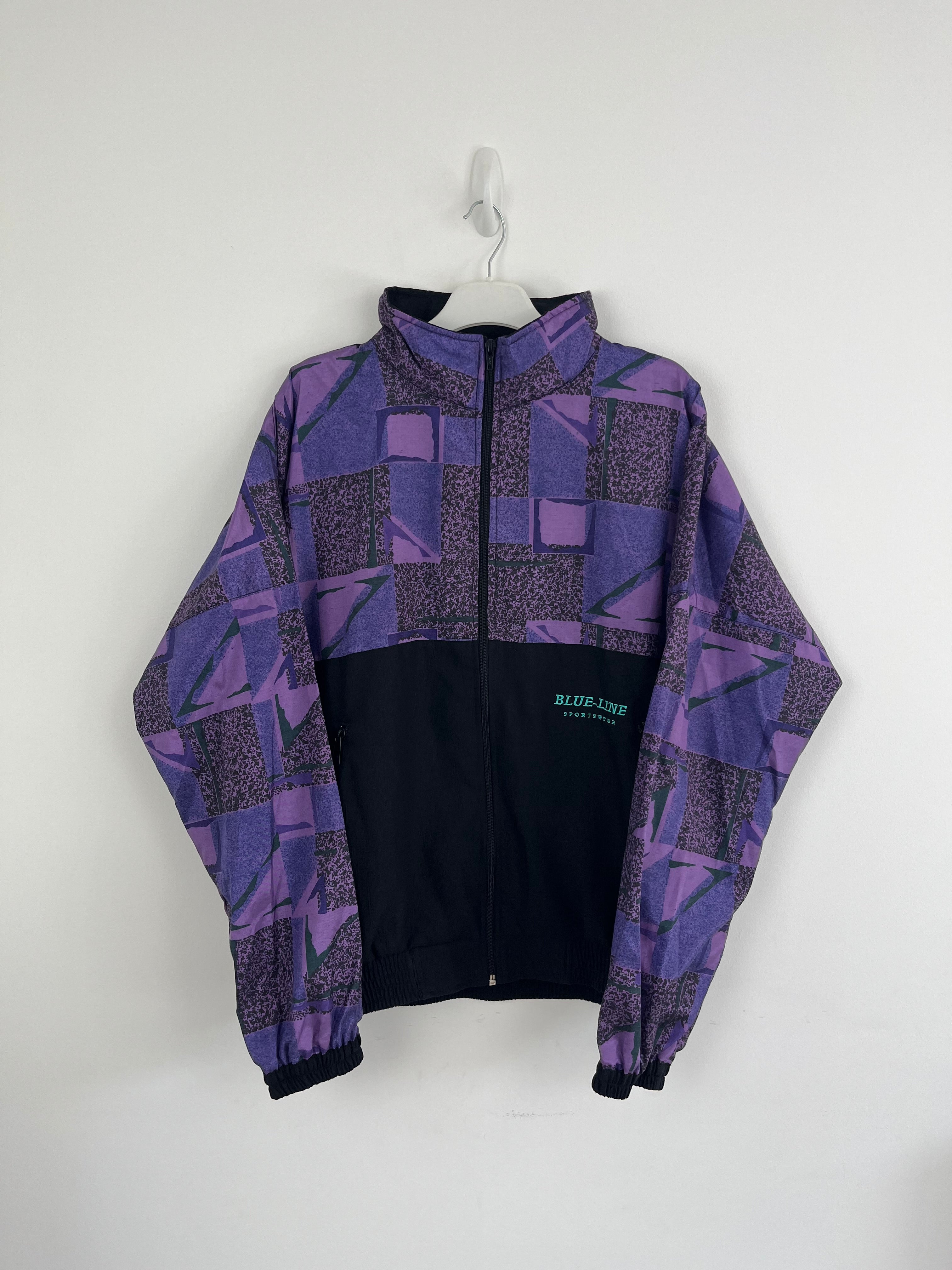 Vintage square purple shell jacket windbreaker 
