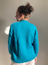 vintage blue glitter tinsel knit sweater