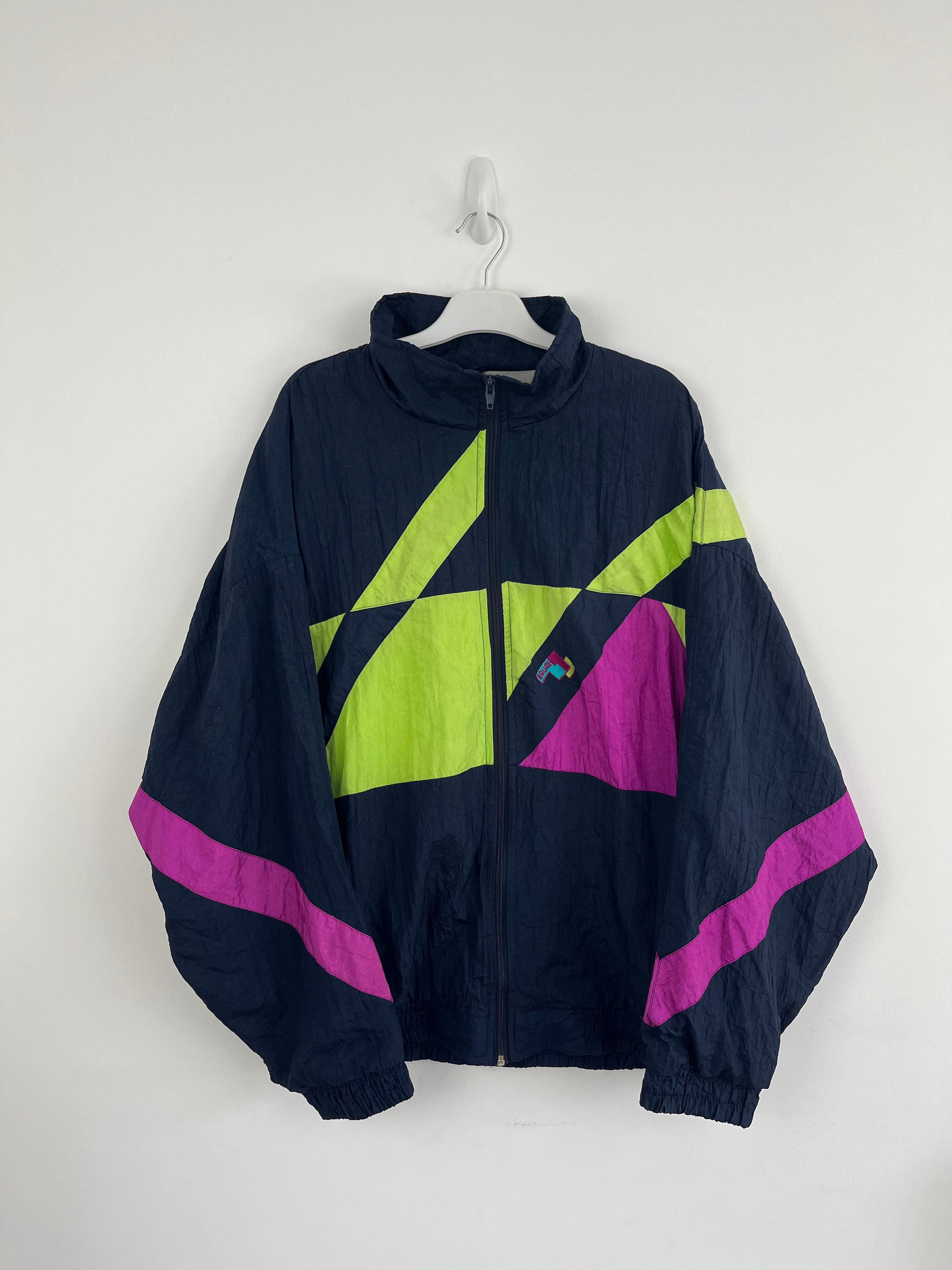 Vintage navy zip up shell jacket 