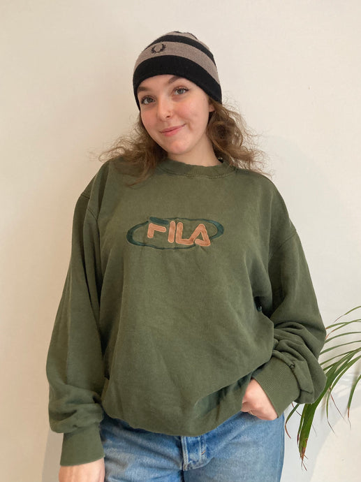 Vintage green fila sweatshirt