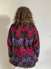 vintage pink purple squiggle knit jumper