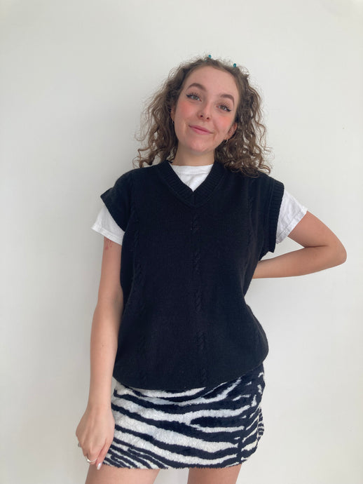 vintage black sweater vest knit 